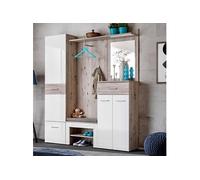 Ensemble Dressing "Gustavo VI" 200cm Naturel & Blanc