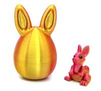 Ensemble d'œufs de lapin imprimés en 3D de Pâques avec mini figurine de lapin mignonne Décorations mystère Surprise Fidget Ornement Printemps Vacances Décoration Cadeaux
