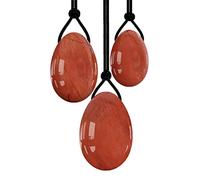 Ensemble d'œufs de yoni en jaspe rouge 100 % naturel pour exercices de Kegel, produit féminin, œuf percé