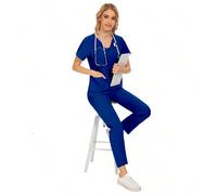 Ensemble d'uniforme d'infirmière, comprenant un Top et un pantalon de survêtement, tenue confortable pour la maternelle, l'aire de jeux, le travail en automne L,M,S,XL,XXLTissu tissé