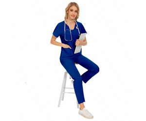 Ensemble d'uniforme d'infirmière, comprenant un Top et un pantalon de survêtement, tenue confortable pour la maternelle, l'aire de jeux, le travail en automne L,M,S,XL,XXLTissu tissé