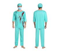 Ensemble d'Uniforme d'Infirmière Sanglante - Déguisement d'Infirmière pour Halloween | Déguisement et Accessoire de Cosplay pour Carnavals et Soirées Horrifiques pour Hommes Femmes Jeunes et