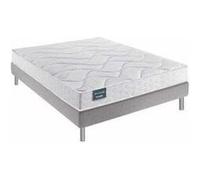 Ensemble Dunlopillo Floral Sommier Confort Ferme 160x200 - Double Sommier Blanc