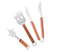 Ensemble D'ustensiles De Barbecue Complet | Acier Inoxydable Compact Spatule Pince et Fourchette - Accessoires de Grill Robustes | pour Hommes de la Famille