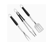 Ensemble d'ustensiles de Barbecue, Manche en Plastique, Fourchette combinée en Acier Inoxydable, Pelle, Clip, Accessoires en Trois pièces