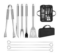 Ensemble d'ustensiles de Barbecue Professionnels en Acier Inoxydable avec Sac Facile à Transporter (9 PCS)