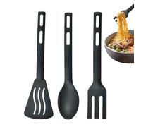 Ensemble d'ustensiles de cuisine, 3 ustensiles de cuisine en nylon, cuillère résistante à la chaleur, spatule ajourée, spatule, pour camping, randonnée, extérieur