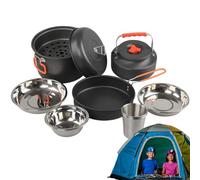 Ensemble d'Ustensiles de Cuisine Camping,Cuit-Vapeur Portable | Kit De Cuisine pour Randonnée - pour Campeurs Randonneurs Pêcheurs Voyageurs Pique-Nique Plage Barbecues Événements