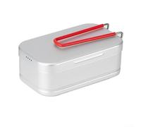 Ensemble d'ustensiles de cuisine de camping - Boîte à déjeuner en alliage d'aluminium, grill portable et cuiseur vapeur avec poignée pliable et grille de cuisson à la vapeur, pour la randonnée, la