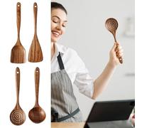 Ensemble d'ustensiles de cuisine en bois - Ensemble de cuillères en bois | Cuillères de cuisine sûres en bois naturel, grande cuillère à soupe pour la cuisson