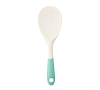 Ensemble d'ustensiles de cuisine en silicone avec spatule et cuillère à soupe, résistant à la chaleur et non adapté pour une utilisation avec des ustensiles de cuisine non inclus (blanc et vert)