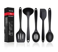 Ensemble d'ustensiles de cuisine en Silicone(Noir, 5 Pièces)