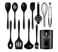 Ensemble d'ustensiles de cuisine en silicone résistant à la chaleur - Outils de cuisine tout-en-un antidérapants avec cuillères, spatules et plus encore - Disponible en ensembles de 12/15/32 pièces