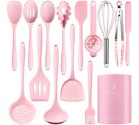 Ensemble d'ustensiles de cuisine en silicone résistant à la chaleur - Outils de cuisine tout-en-un antidérapants avec cuillères, spatules et plus encore - Disponible en ensembles de 12/15/32 pièces