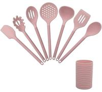 Ensemble d'ustensiles de cuisine en silicone résistant à la chaleur, poignées en tige de blé en silicone, ensemble d'ustensiles de cuisine de 8 pièces, parfait for la cuisson, le mélange, la friture