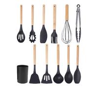 Ensemble D'ustensiles De Cuisine | Kit De 12 Ustensiles À Pâtisserie - Accessoires de Cuisson Antiadhésifs Polyvalents avec Seau de Rangement pour Maison Extérieur Friture Barbecue Braisage