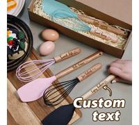 Ensemble d'ustensiles de cuisine personnalisés, outils de cuisson personnalisés style minimaliste moderne pour la cuisine à la maison, la cuisson et la préparation de desserts, ensemble de spatule et