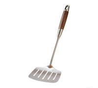 Ensemble d'ustensiles de cuisine professionnels en acier inoxydable 316L - Spatule ergonomique en bois - Spatule louche cuillère pour cuisson à haute température, barbecue, grill - 39 x 7,5 cm