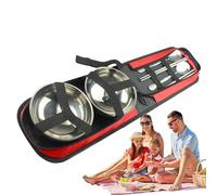 Ensemble d'ustensiles de voyage, kit d'ustensiles de camping | Ustensiles en acier inoxydable avec bol, cuillère et baguettes pour les aventures en plein air