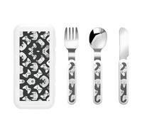 Ensemble d'ustensiles d'impression de manette de jeu, cuillères et fourchettes sûres, couteau en acier inoxydable, lave-vaisselle Sa