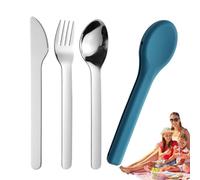 Ensemble d'ustensiles portables, vaisselle de voyage | Ensemble de couverts portables réutilisables en acier inoxydable | Vaisselle fourchette de voyage Cuillère, Vaisselle de camping pour la