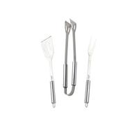 Ensemble d'ustensiles pour barbecue AD 6729 - Pince, Fourchette, Spatule - Dans un coffret en aluminium