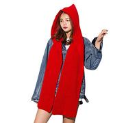 Ensemble écharpe à capuche en tricot solide 2 en 1, bonnet melon d'hiver, bonnet tricoté épais, bonnet en tricot torsadé, ensemble d'écharpe, bonnet de sport, ensemble d'écharpes pour femmes, rouge