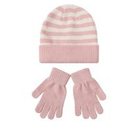 Ensemble écharpe bonnet gants pour femme coupe-vent chaud rayé équitation chapeau gants deux ensembles pour 48 ans enfants bonnet bleu femme, Rose, taille unique