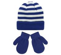 Ensemble écharpe bonnet gants pour femme coupe-vent chaud rayé équitation chapeau gants deux ensembles pour 48 ans enfants bonnet bleu femme, bleu, taille unique