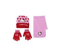 Ensemble écharpe hello kitty de 3 pièces rouge TU