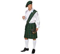 Ensemble écossais vert (béret, écharpe, jupe)