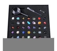 Ensemble éducatif minéral - 26,5 cm, kit de Collection de Roches et de Pierres précieuses, vitrine en avec Guide d'identification | Collection Stem Science Rock pour Les, pour Les étud