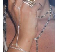 Ensemble élégant de bague et bracelet empilables étincelants en cubic zirconia cubique, convient pour le port quotidien, les soirées en boîte de nuit et les rassemblements pour femmes Taille UniqueAci