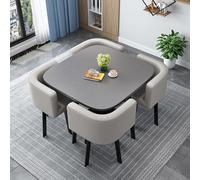 Ensemble élégant de table de salle à manger 4 places en bois massif pour salon et salle à manger, meubles de cuisine modernes avec chaises pour salle de réception