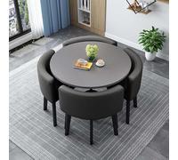 Ensemble élégant de table de salle à manger ronde/carrée avec chaises, meubles de réception modernes, décoration élégante de salle de réunion et de salon, 80 x 75 cm (l x H)