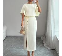 Ensemble élégant d'été 2 pièces, vacances, festival de juin, ensemble 2 pièces beige, tenue de sortie, tenue de vacances d'été, tenue élégante pour femmes, convient pour les sorties quotidiennes, les 