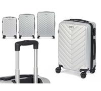 Ensemble élégant et résistant de trois valises gris clair en différentes tailles, petite, moyenne et grande. Trois tailles au choix pour chaque escapade, circonstance ou besoin.., gris clair, Valise