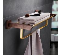 Ensemble élégant porte-serviettes en bois complet Accessoires de salle de bain avec rails de serviette, RobeHooksPorte-papier toilette et barre de servietteParfait Décoration d'intérieur et