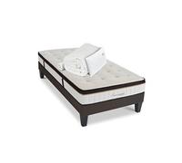 Ensemble Emeraude 90x200 cm + sommier + accessoires - Mousse mémoire - Ep. 24 cm