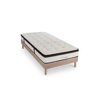 Ensemble Emeraude 90x200 cm + sommier bois - Mousse mémoire - Ep. 24 cm