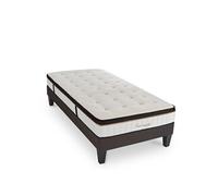 Ensemble Emeraude 90x200 cm + sommier gris - Mousse mémoire - Ep. 24 cm