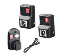 Ensemble émetteur de déclenchement de flash sans fil avec 2 récepteurs pour appareil photo 16 canaux