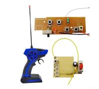Ensemble émetteur et récepteur RC 2,4 GHz 4 canaux pour applications de télécommande de bateau de voiture (bleu)