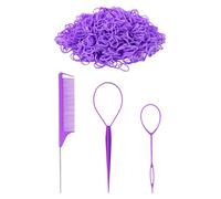 Ensemble En 3 Parties D'Outils De Tressage Et 1000 Anneaux De Cheveux, Les Meilleurs Outils Capillaires, Les Outils De Salon De Coiffure, Le Combat De Coiffure, Les Outils De Tressage.