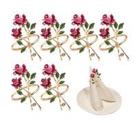 Ensemble en - 6 porte-serviettes à motif floral, décoration de table en forme de rose | Porte-serviettes, créatif et romantique pour mariage, fête, maison, dîner, pour