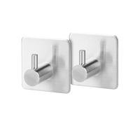 Ensemble en acier inoxydable 2 auto-crochets de salle de bain muraux d'auto-adhésif pour serviettes