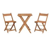 Ensemble en bois d'acacia - composé d'une table carrée et de 2 chaises pliables Youdoit