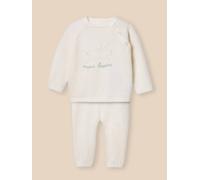 Ensemble En Coton Biologique Et Laine Bébé Ecru 6M(67CM)