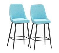 Ensemble en métal de 2 tabourets de Bar avec Dossier de Fond en Velours Haut de Bar à Tabouret métallique Farmhouse Island chaises de Petit déjeuner tabourets pour la Salle à Manger de pub de Cuisine