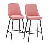Ensemble en métal de 2 tabourets de Bar avec Dossier de Fond en Velours Haut de Pied de barrelle de Pied métalche à l'île Farmhouse Island tabourets pour Les tabourets à Manger pour la Cuisine
